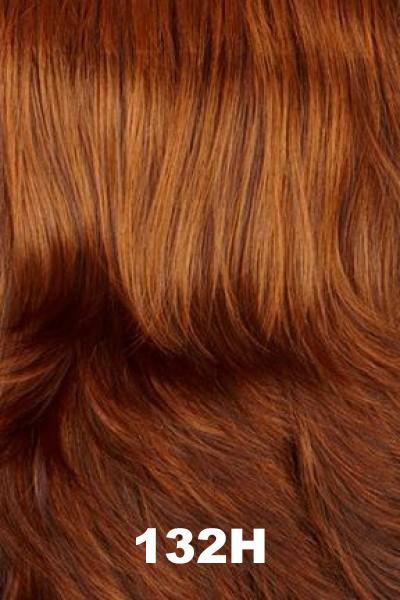 Color Swatch 132H for Henry Margu Wig Becky (#4739). Dark reddish brown base with bright bronze red highlights.