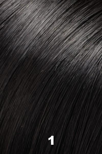 Color 1 (Jet) for Jon Renau wig Cameron (#5980). Deep rich tones of jet black. 