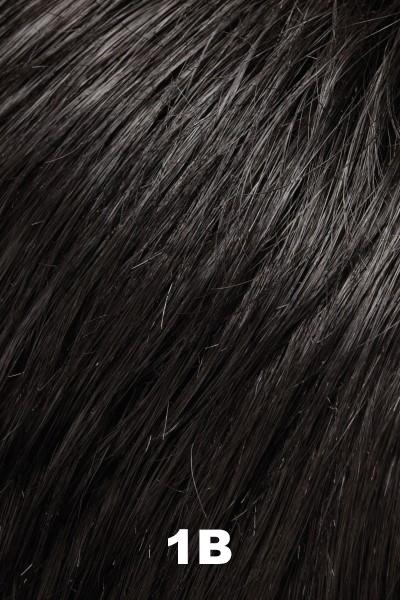Color 1B (Hot Fudge) for EasiHair EasiPieces 16'' L x 4" W (#786). Soft darkest black.