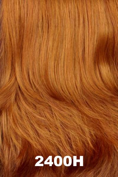 Color Swatch 2400H for Henry Margu Wig Annette (#2369). Reddish brown base with dark warm blonde and bright red highlights.