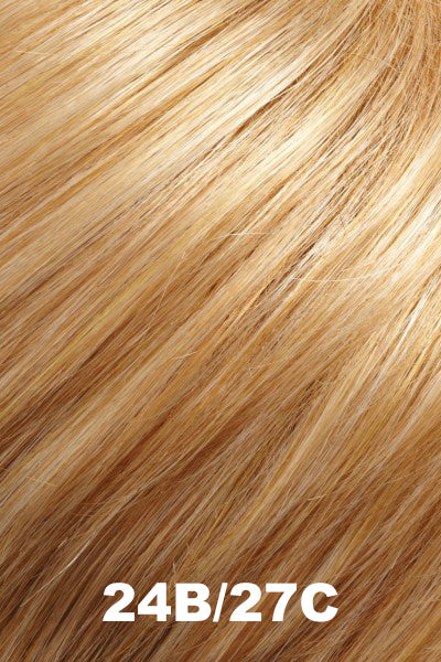 Color 24B/27C (Butterscotch) for Jon Renau top piece Top Wave 12" (#5992). Golden blonde and warm redish gold blonde blend.