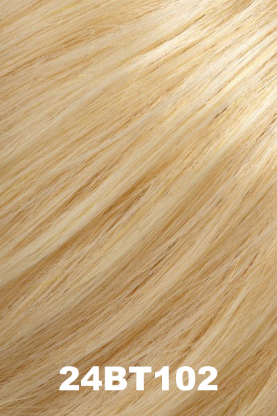 Color 24BT102 (Banana Split) for Easihair Playful (#672A). Light gold blonde and pale natural blonde blend with pale natural blonde tips.