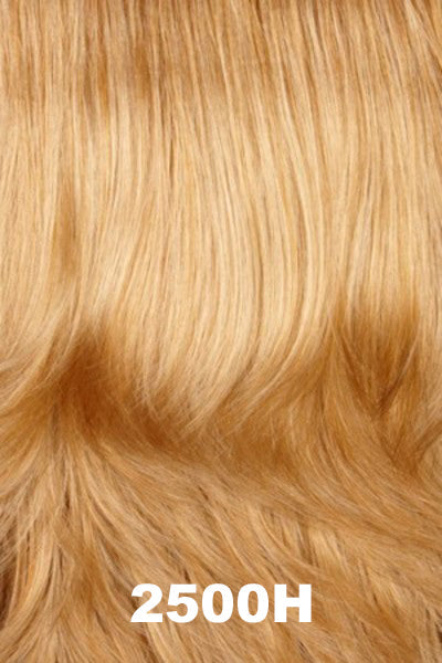 Color Swatch 2500H for Henry Margu Wig Ella (#2453). Caramel brown and golden blonde blend with warm blonde highlights.