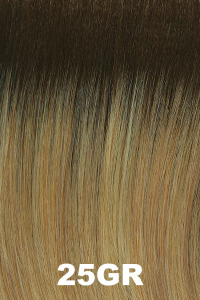 Color Swatch 26GR for Henry Margu Wig Jayde (#2455). Warm blonde with light blonde highlights and a dark root.
