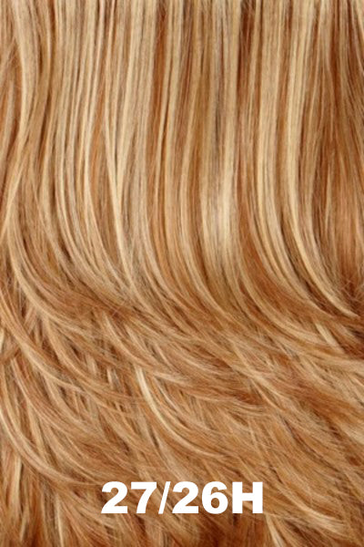 Color Swatch 27/26H for Henry Margu Wig Paige (#2482). Warm blonde with a red hue golden blonde highlight.