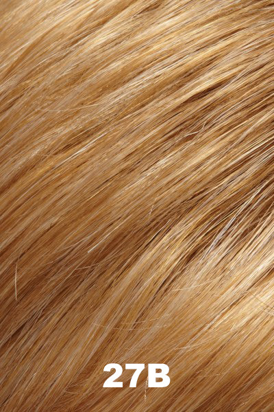 Color 27B (Peach Tart) for Easihair Classy (#623). Strawberry blonde base with red blonde and golden blonde woven throughout.