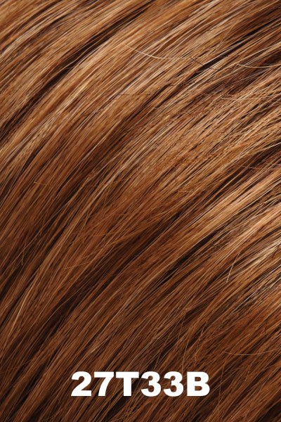 Color 27T33B (Cinnamon Toast) for Easihair Playful (#672A). Chestnut brown and medium brown blended with auburn highlights.