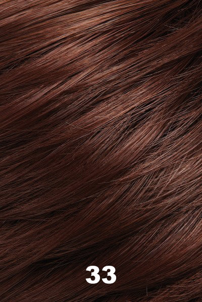 Color 33 (Boysenberry Treat) for Jon Renau wig Simplicity Mono (#5131). Medium reddish brown base.