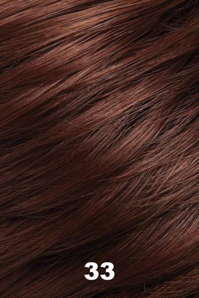Color 33 (Boysenberry Treat) for Jon Renau wig Jessica (#5127). Medium reddish brown base.