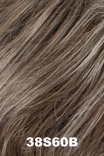 Color 38S60B for Tony of Beverly wig Petite Paula.  Gradient blend with light ashy grey in the front and medium ashy brown towards the back.