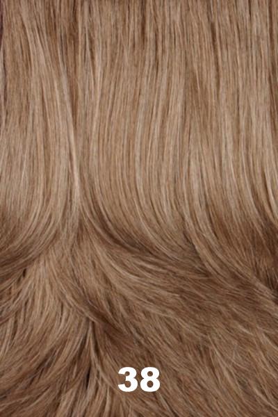 Color Swatch 38 for Henry Margu Wig Lori (#4514). Light brown blended with 50% grey, gradually blending to a darker back.