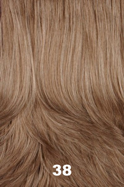 Color Swatch 38 for Henry Margu Wig Holly (#2445). Light brown blended with 50% grey, gradually blending to a darker back.