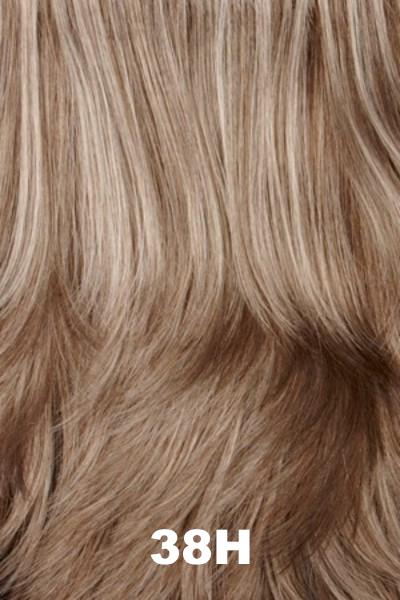 Color Swatch 38H for Henry Margu Wig Becky (#4739). Light brown blended with 50% grey, gradually blending to a darker back.