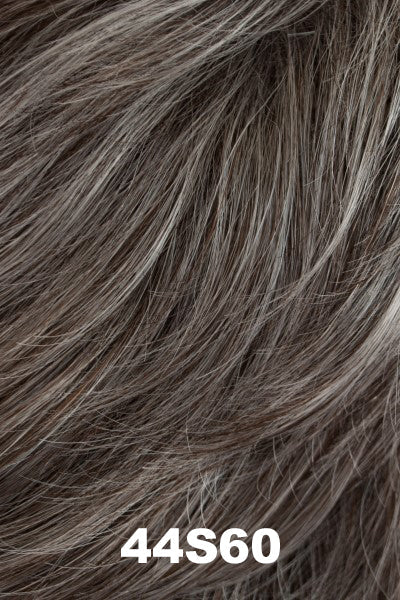 Color 44S60 for Tony of Beverly wig Tawny.  Charcoal grey blended with a light platinum grey.