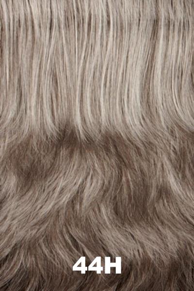 Color Swatch 44H for Henry Margu Wig Grace (#4753). Medium brown blend with 50% grey, gradually blending into a darker back.