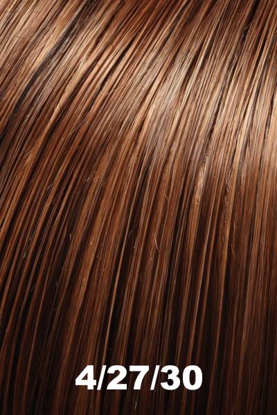 Color 4/27/30 (Brownie Blondies) for Jon Renau wig Julia (#5380). Blend of dark brown base, light strawberry blonde highlights, and warm auburn lowlights.