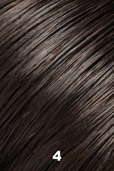 Color 4 (Brownie Finale) for Jon Renau wig Simplicity Mono (#5131). Dark brown.