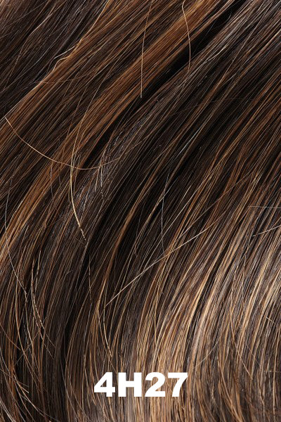 Color 4H27 (Iced Mocha) for Easihair Classy (#623). Darkest brown with 20% light red and gold blonde highlights.