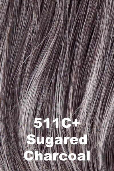 Color Sugared Charcoal (511C) for Gabor wig Acclaim.  Dark charcoal grey with heavier light grey and silver highlights in the front and a darker nape.
