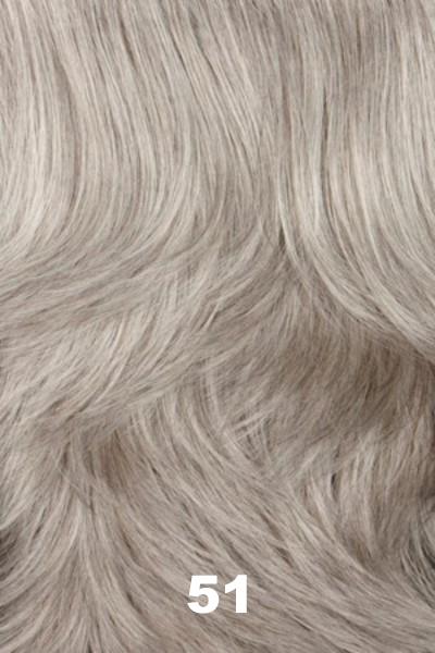 Color Swatch 51 for Henry Margu Wig Mia (#2488). Grey with subtle blend of 25% light brown.