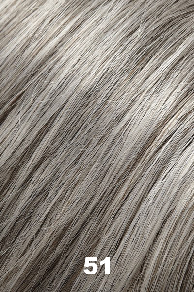 Color 51 (Licorice Twist) for Easihair Playful (#672A). Light grey base with 30% dark brown highlights. 