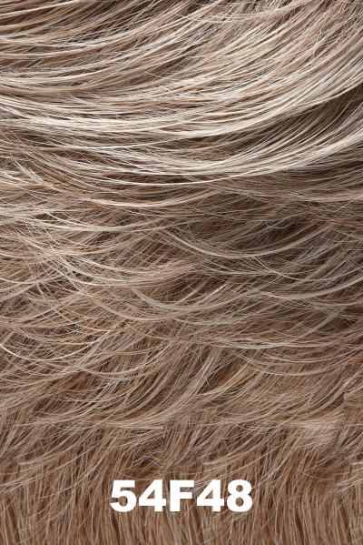 Color 54F48 (Cocktail) for Jon Renau wig Allure (#5350). Light gold-blonde grey graduating to a darker brown grey nape. 