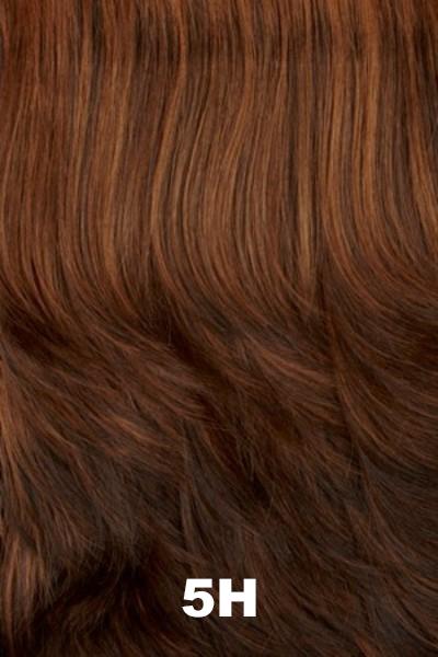 Color Swatch 5H for Henry Margu Wig Faith Petite (#2441).  Dark brown with warm, golden and coppery red highlights.