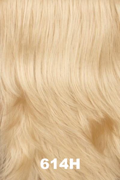 Color Swatch 614H for Henry Margu Hat with Wig Curly Hair with Black Hat (#8249). Light beige blonde with light warm blonde highlights.