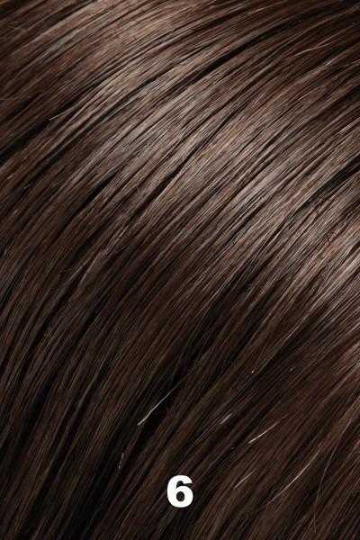 Color 6 (Fudgesicle) for Jon Renau wig Angie Human Hair (#707). Medium dark brown.