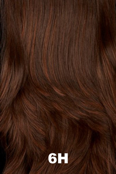 Color Swatch 6H for Henry Margu Wig Presley (#2478). Warm brown with red undertones and reddish brown highlights.