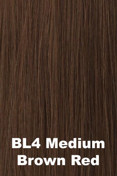 Color Medium Brown Red (BL4) for Raquel Welch wig Princessa  Remy Human Hair.  Chestnut brown with a deeper red undertone