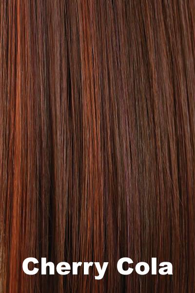 Color Cherry Cola for Orchid wig Scorpio (#5020). A rich mahogany base with cherry and deep copper highlights.