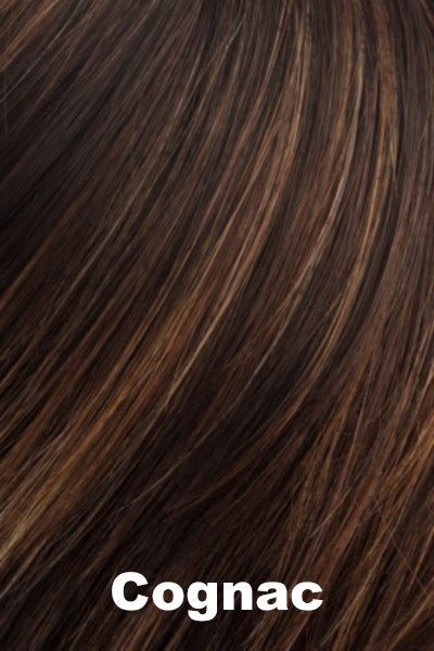 Color Cognac for Tony of Beverly wig Lacey.  Rich brown with medium copper brown highlights.