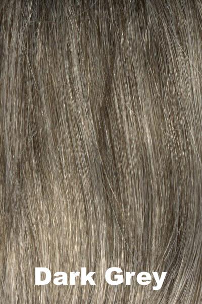 Color Swatch Dark Grey for Envy wig Kaitlyn.  Silver grey base with hints of neutral brown woven throughout.