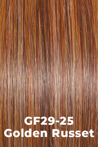 Color Golden Russet (GF29-25) for Gabor wig Out The Door.  Bright Copper Blonde blended with medium Caramel Blonde.