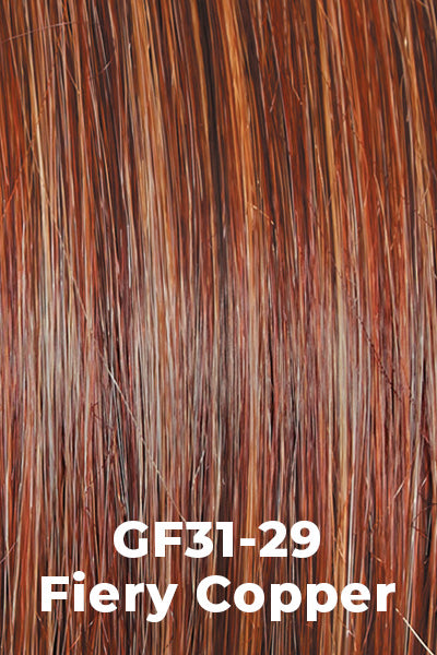 Color Fiery Copper (GF31-29) for Gabor wig Make A Statement.  Light Brown and Gingery Auburn blended with Strawberry Blonde.
