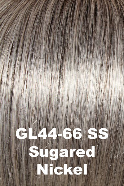 Color SS Sugarred Nickel (GL44-66SS) for Gabor wig Unspoken.  Steel grey base with heavy medium grey and silver grey highlights.