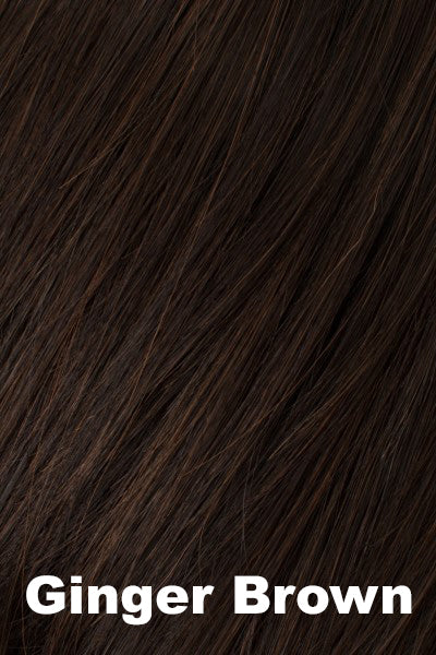 Color Ginger Brown for Tony of Beverly wig Petite Fina.  Blended dark and medium brown with a slight auburn undertone.