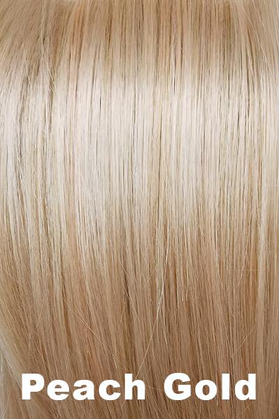 Color Peach Gold for Noriko wig Alva #1715. Warm light blonde with a warm pink blonde hue.