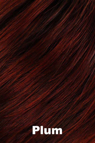 Color Plum for Tony of Beverly wig Portia.  Dark reddish brown with deep magenta highlights.