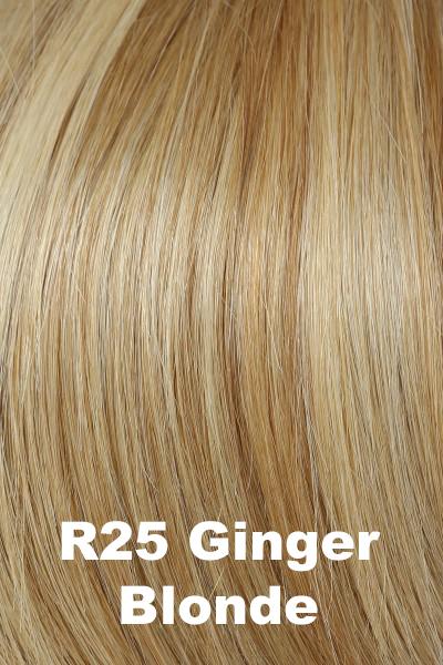 Color Ginger Blonde (R25) for Raquel Welch wig Applause Human Hair.  Light golden ginger blonde.