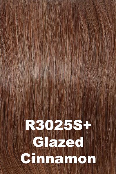 Color Glazed Cinnamon (R3025S) for Raquel Welch wig Applause Human Hair.  Medium auburn base with copper highlights.