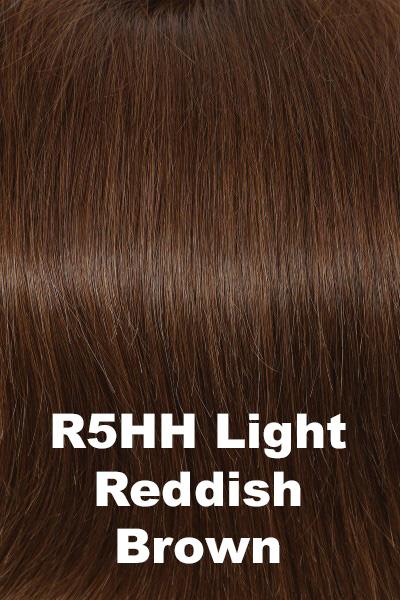 Color Light Reddish Brown (R5HH) for Raquel Welch wig Applause Human Hair.  Light brown with copper reddish hue.