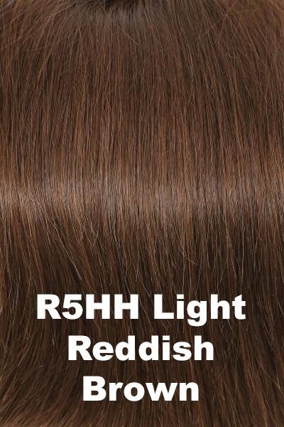 Color Light Reddish Brown (R5HH) for Raquel Welch wig Headliner Human Hair.  Light brown with copper reddish hue.