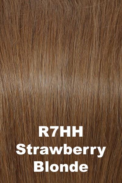 Color Strawberry Blonde (R7HH) for Raquel Welch wig Applause Human Hair.  Dark blonde with a reddish undertone.