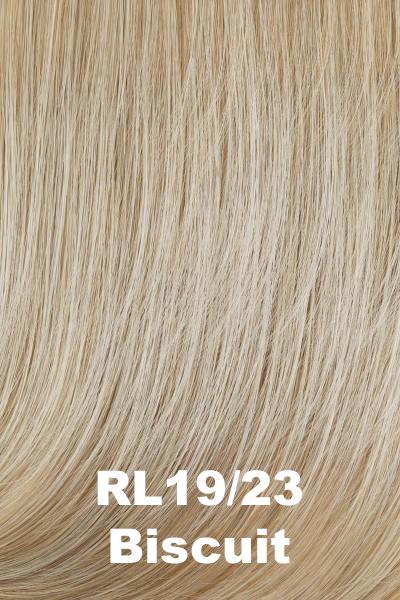 Color Biscuit (RL19/23) for Raquel Welch wig Enchant.  Light ash blonde with pure platinum blonde highlights.