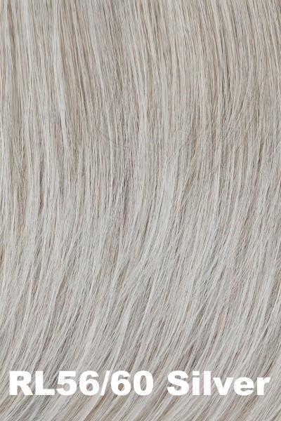 Color Silver (RL56/60) for Raquel Welch wig Fanfare.  Lightest grey with a very subtle hint of light brown and pure white highlights.
