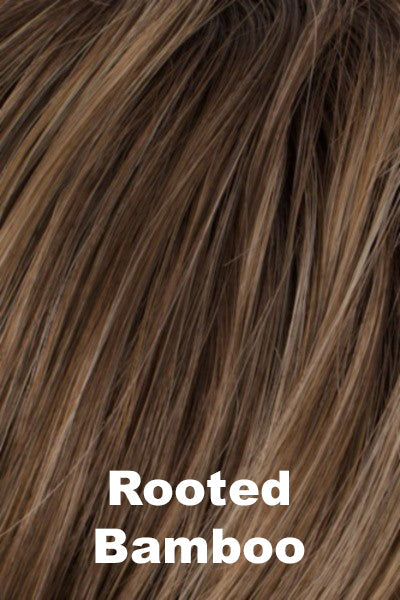Color Rooted Bamboo for Tony of Beverly wig Bennett.  Blend of warm medium brown honey blonde with dark brown roots.