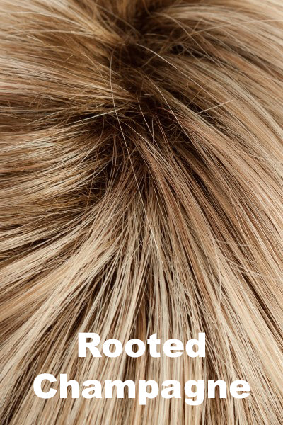 Color Rooted Champagne for Tony of Beverly wig Amali.  Light champagne blonde with medium brown roots.