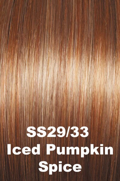 Color Shaded Iced Pumpkin Spice (SS29/33)  for Raquel Welch wig Winner Large.  Bright strawberry blonde base with copper highlights and dark red brown roots.